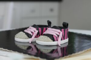 orchideli Rockowe trampki z lukru dla dziewczynki buciki z lukru w różowo czarną zebrę
