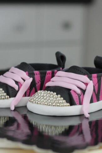 orchideli Rockowe trampki z lukru dla dziewczynki buciki z lukru w różowo czarną zebrę