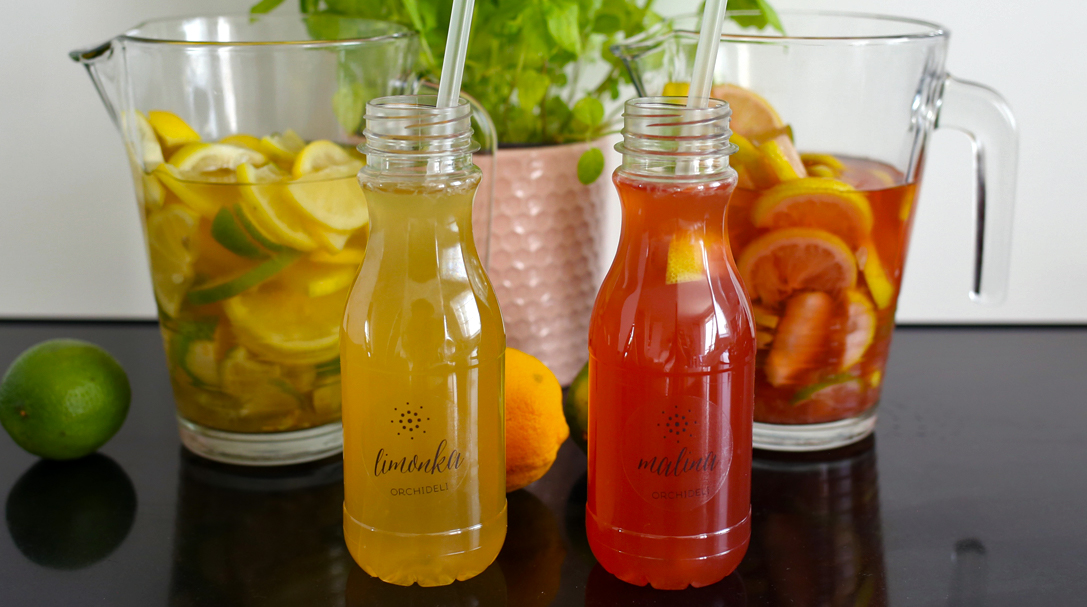 orchideli, domowa lemoniada , przepis na domową lemoniadę, jak zrobić domową lemoniadę, lemoniada na słodki stół