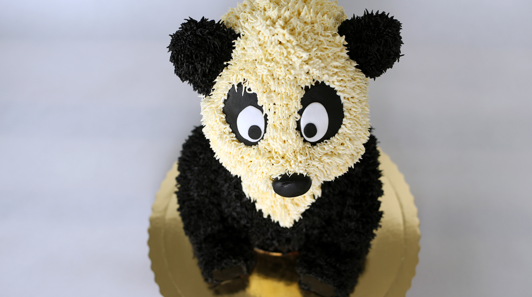 Tort panda miś orchideli tort urodzinowy dla dziecka na roczek