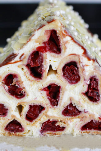 orchideli, przepis na ciasto wiśniowa góra, ciasto z wiśniami, ciasto kruche, przepis dla dzieci,