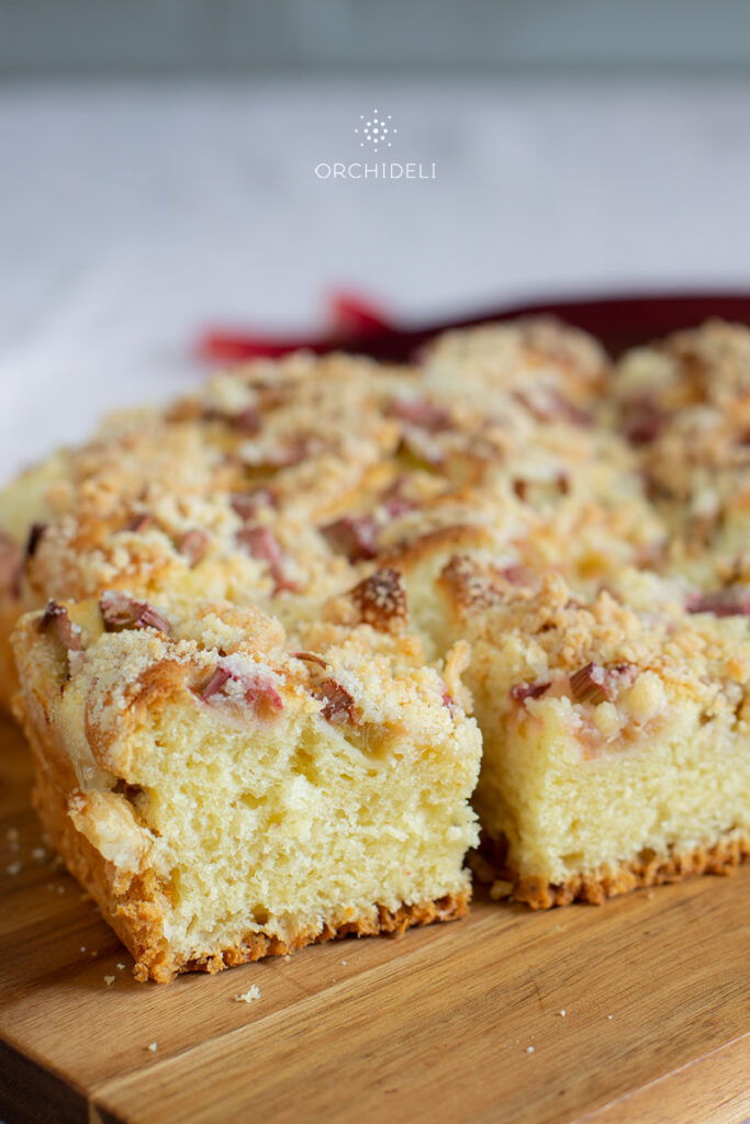 prosta, mięciutka drożdżówka z rabarbarem przepis na ciasto orchideli