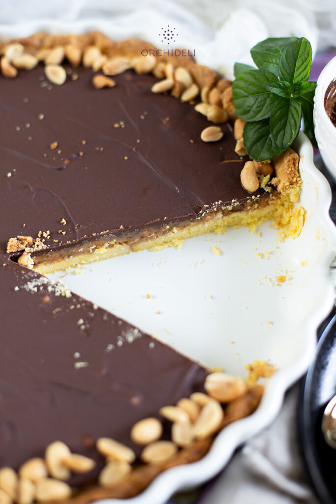 orchideli, przepis tarta snickers