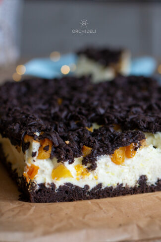 przepis na śmietanowiec, sernik z brzoskwiniami orchideli