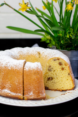babka drożdżowa z rodzynkami przepis na wielkanoc Orchideli