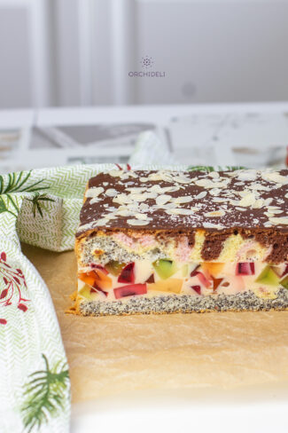 przepis na kolorowy biszkopt z serkiem i galaretką Orchideli