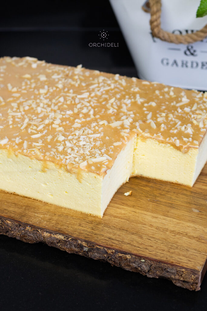 Prosty przepis na puszysty sernik bez spodu, szybki przepis na sernik, Orchideli